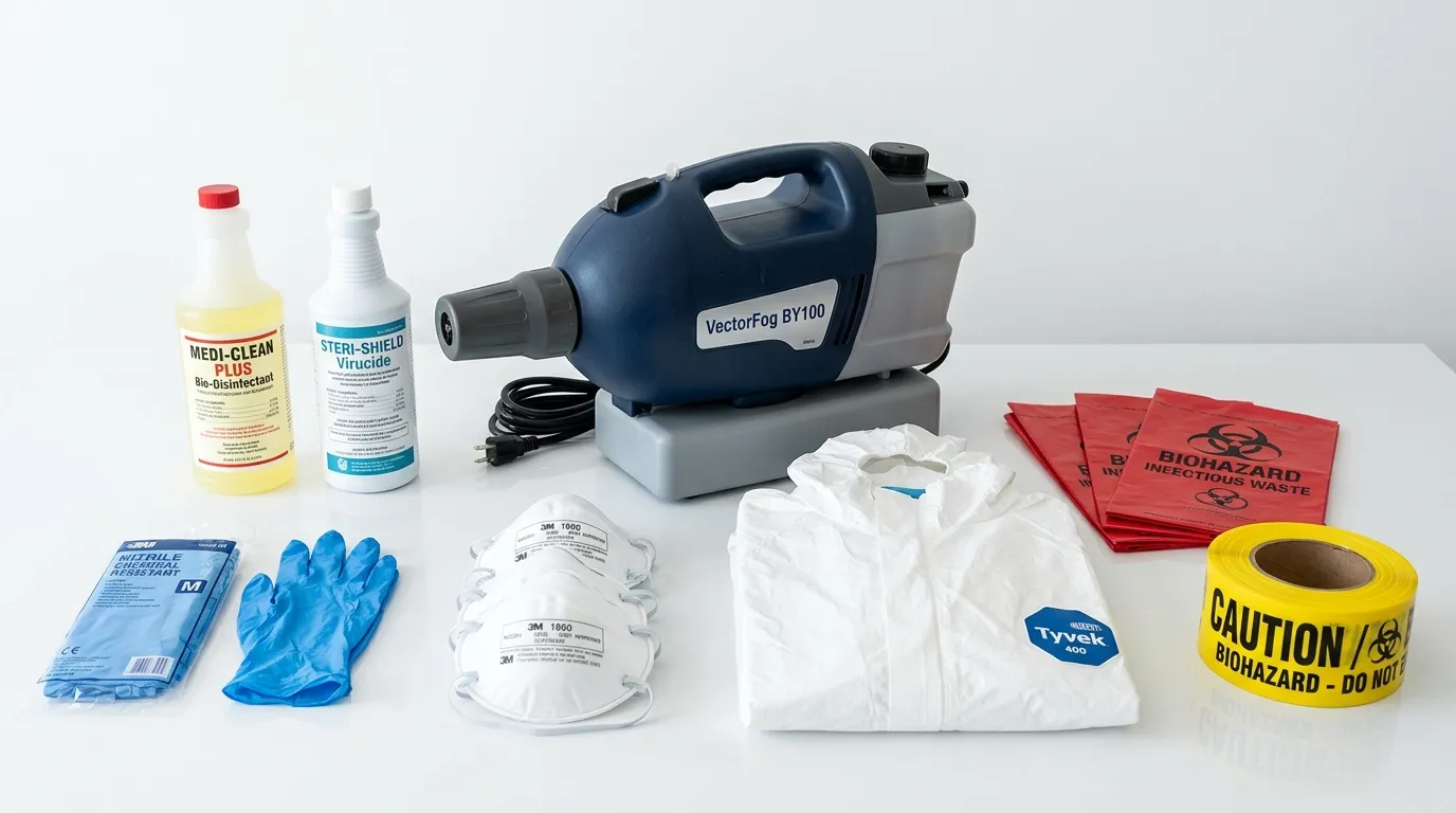 Professional biohazard remediation crew working in Monona